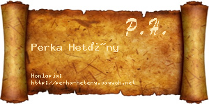 Perka Hetény névjegykártya